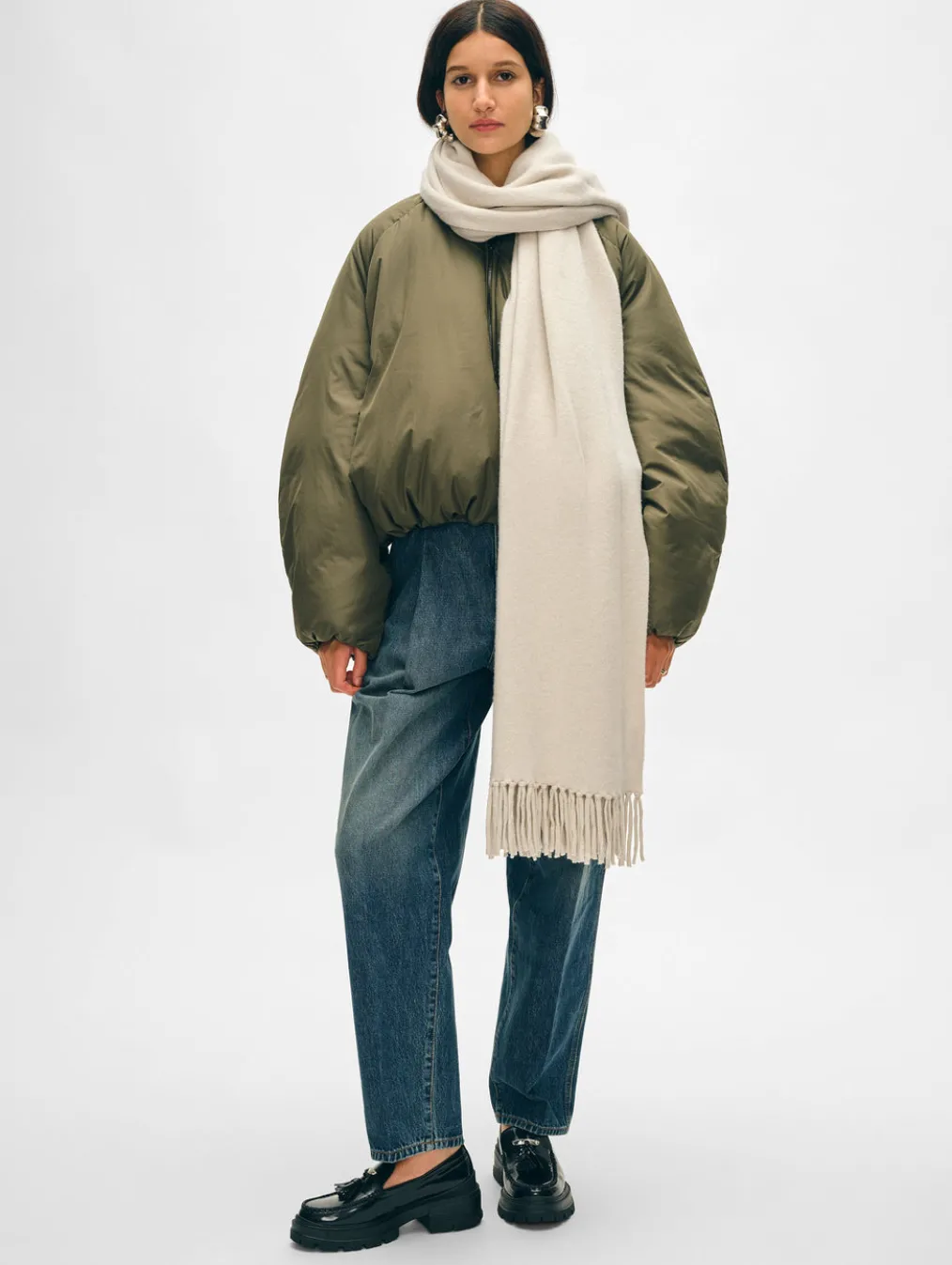 merino cashmere tassel scarf