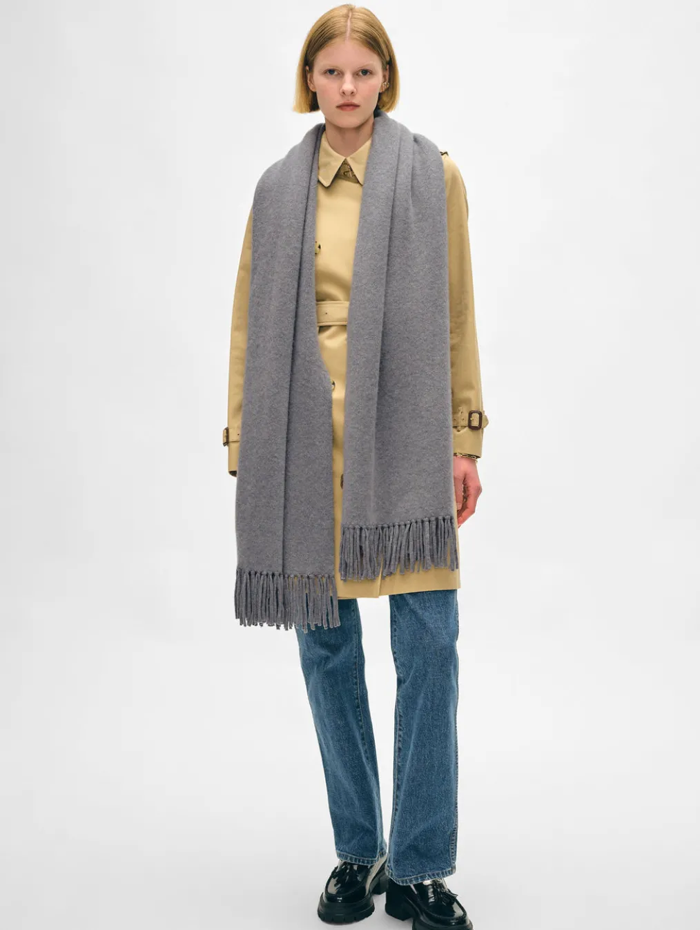 merino cashmere tassel scarf