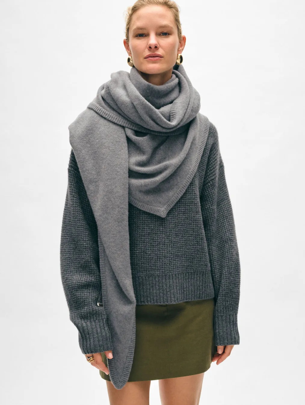 merino cashmere triangle scarf