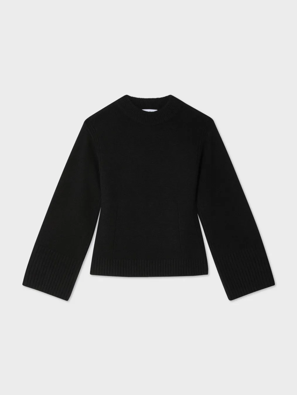 merino cashmere waisted crewneck