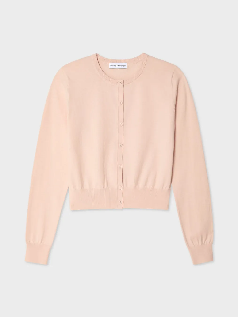 organic cotton crewneck cardigan