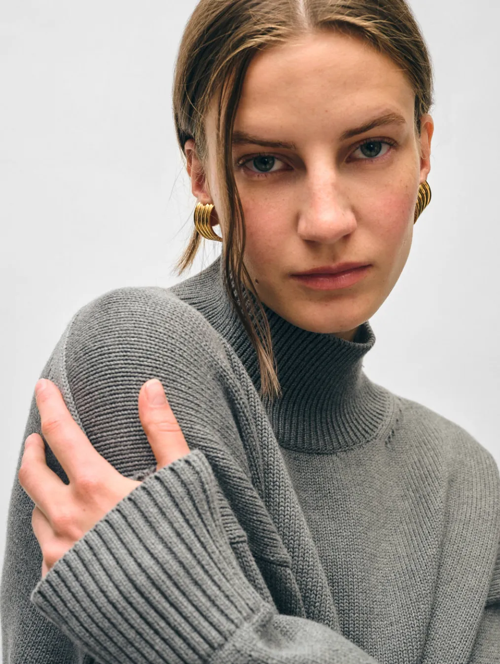 organic cotton cropped standneck