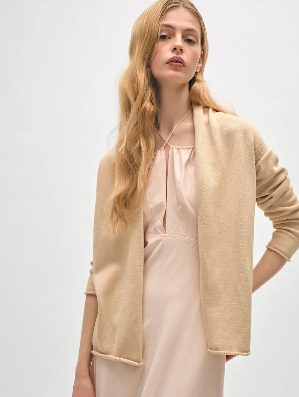 organic cotton mini trapeze cardigan