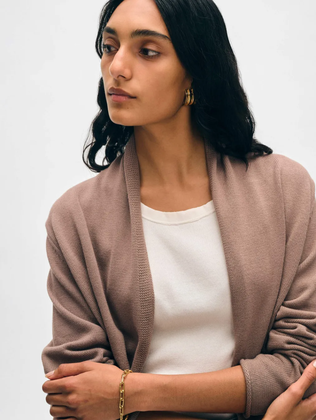 organic cotton mini trapeze cardigan