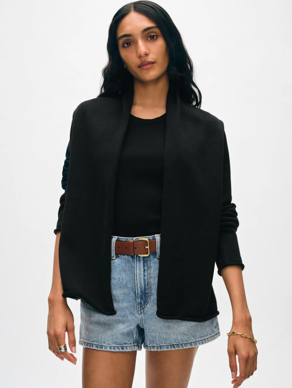 organic cotton mini trapeze cardigan