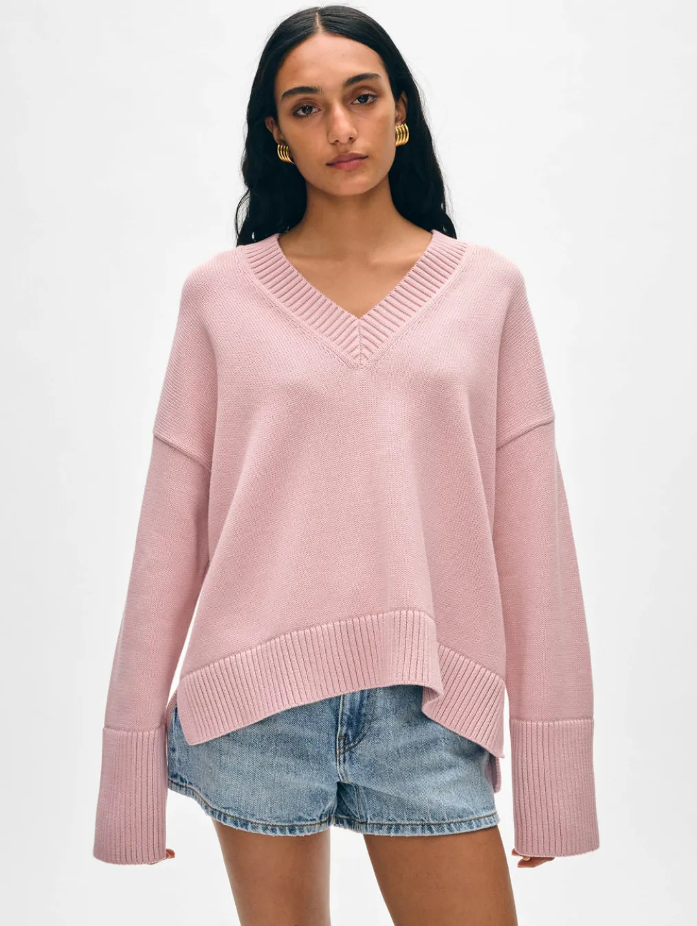 organic cotton oversized v neck