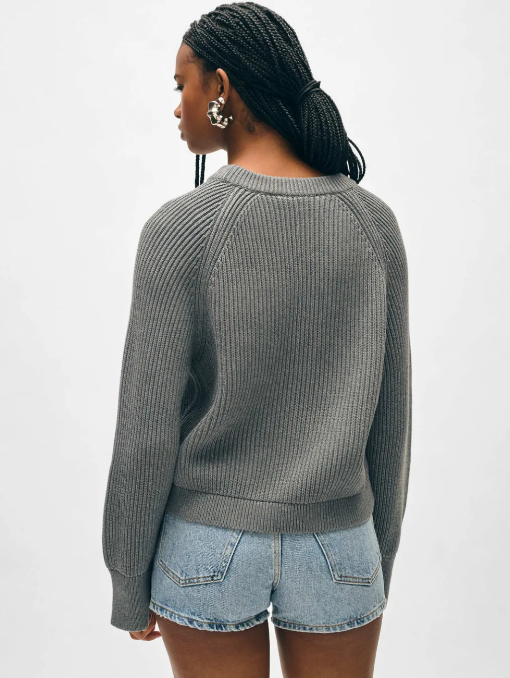organic cotton plaited crewneck