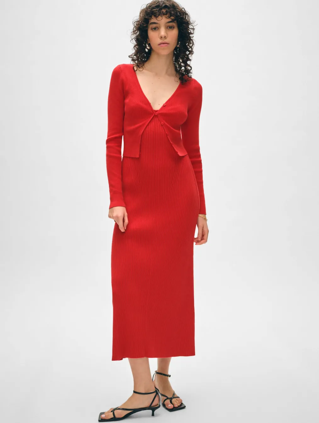 organic cotton ribbed cardigan