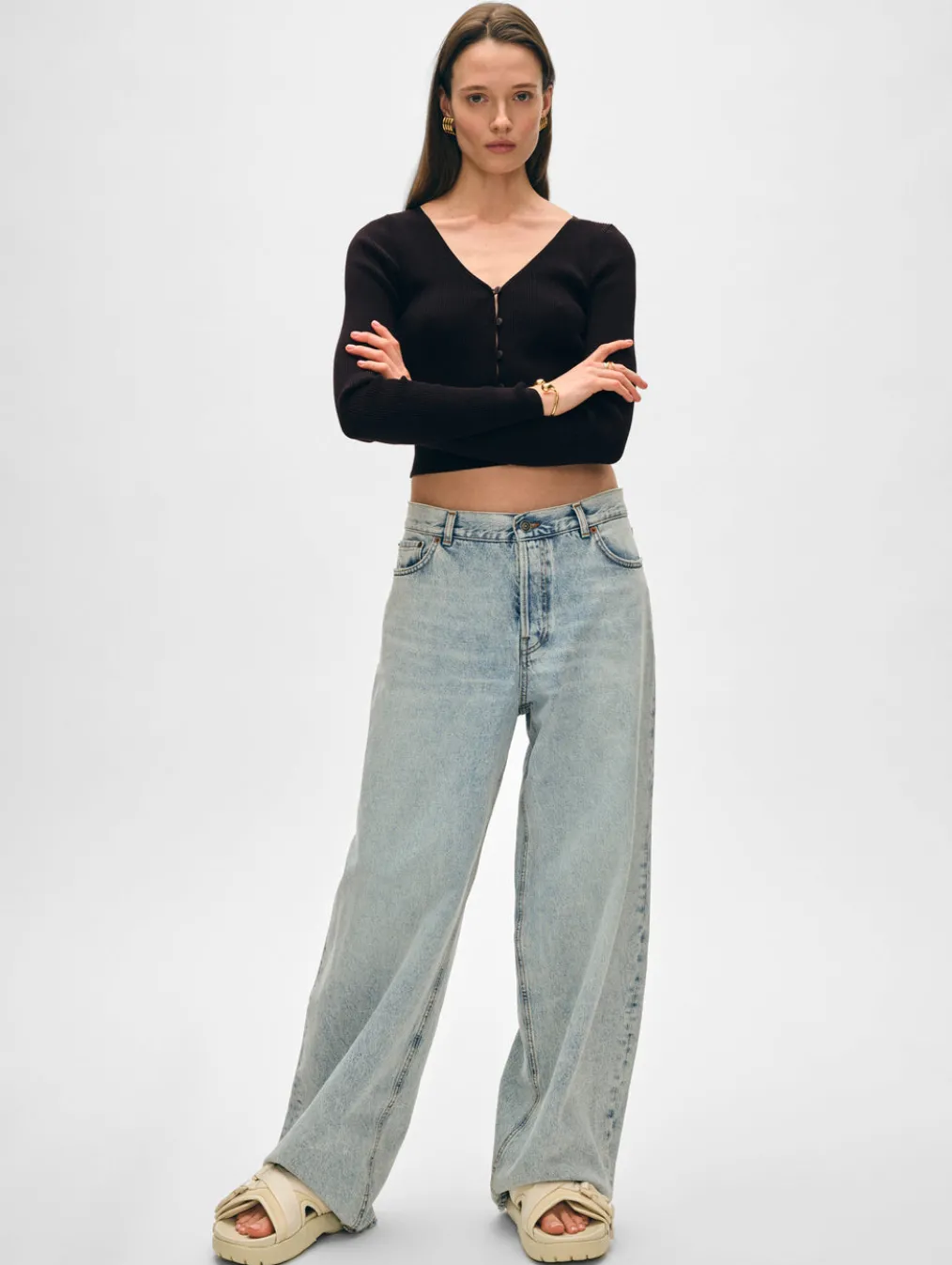 organic cotton ribbed cardigan