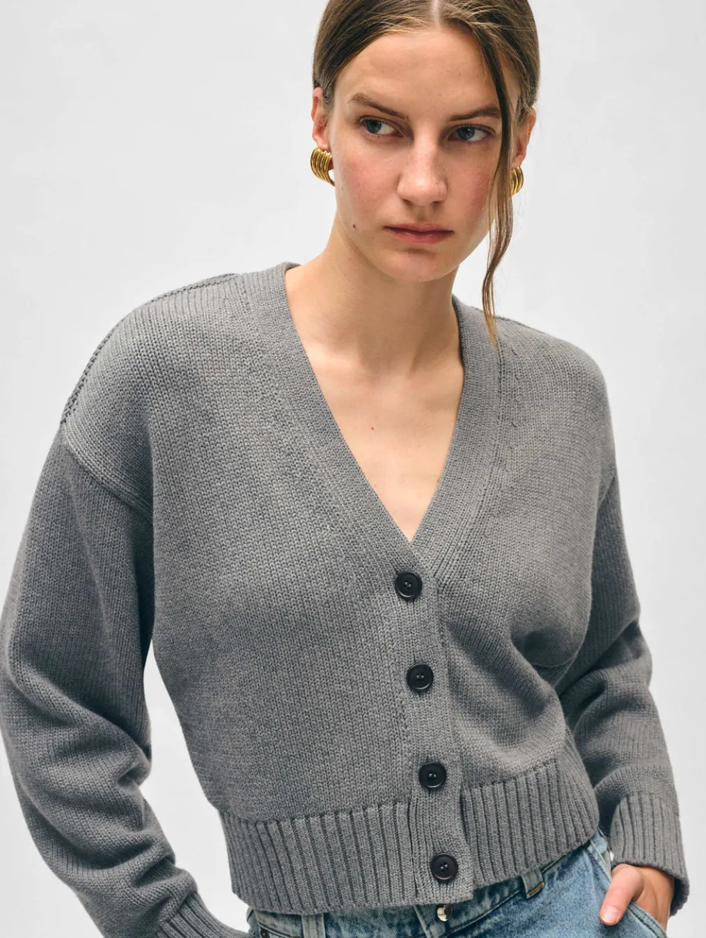 organic cotton v neck cardigan