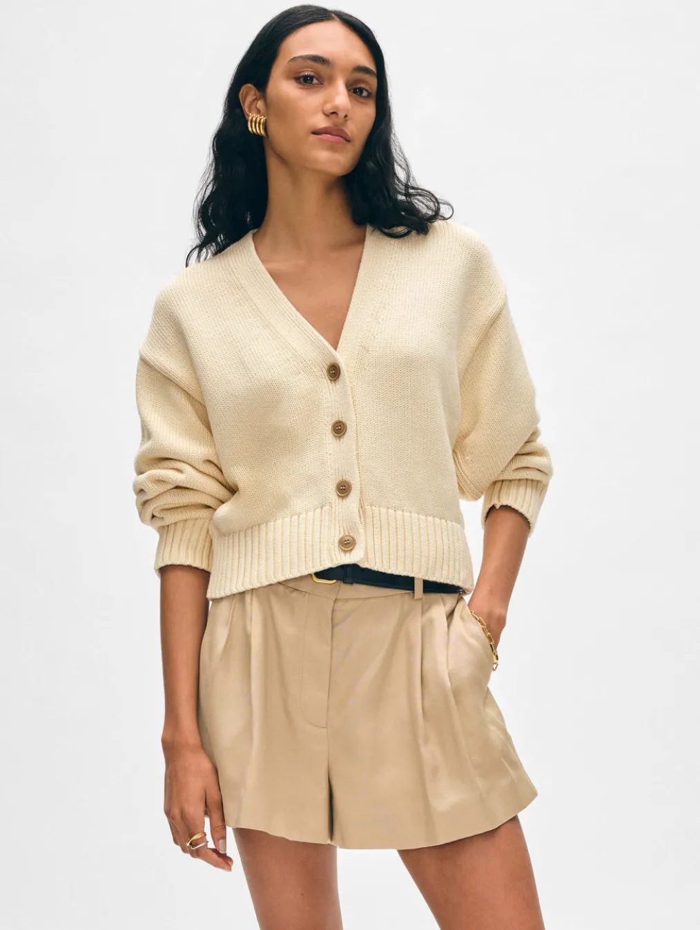 organic cotton v neck cardigan