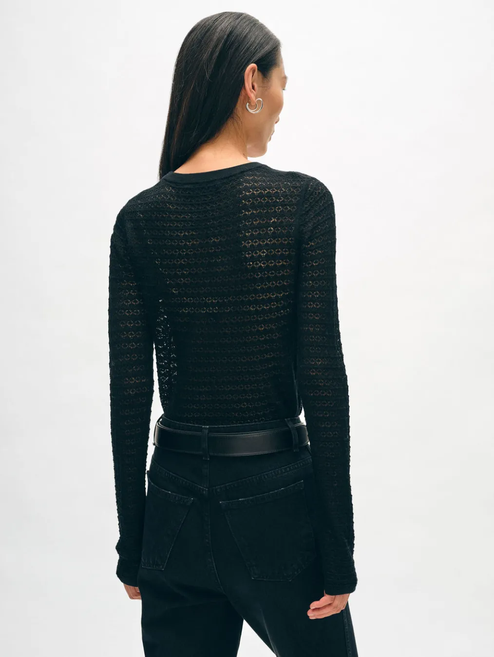 superfine merino lace stitch top