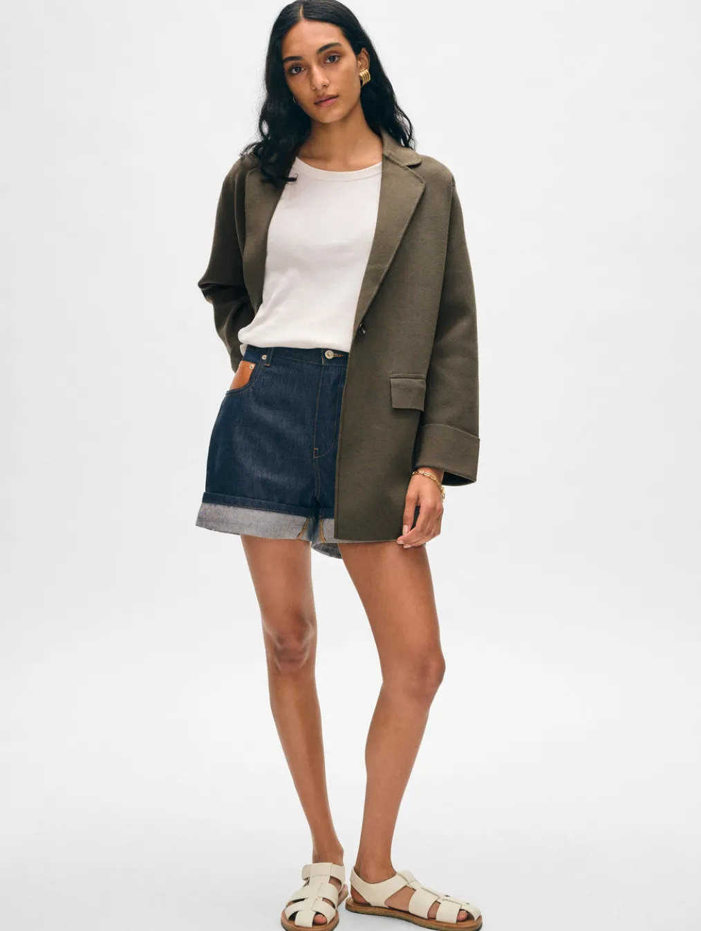superfine organic cotton oversized blazer